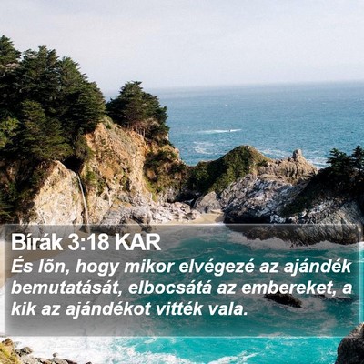 Bírák 3:18 KAR Bible Verse Image