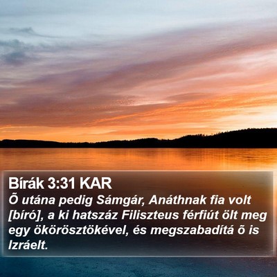 Bírák 3:31 KAR Bible Verse Image
