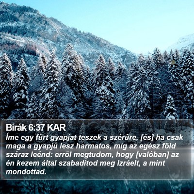 Bírák 6:37 KAR Bible Verse Image