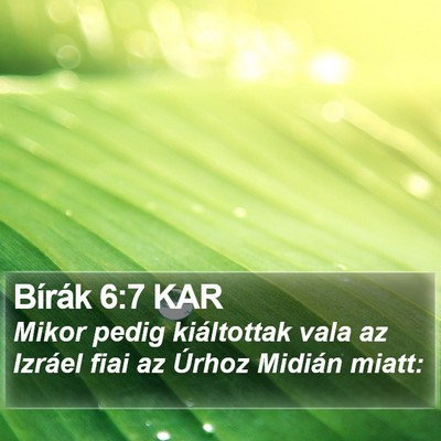 Bírák 6:7 KAR Bible Verse Image