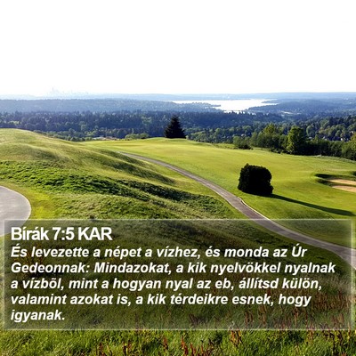 Bírák 7:5 KAR Bible Verse Image