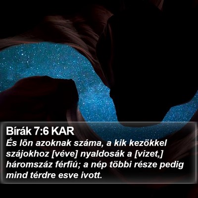 Bírák 7:6 KAR Bible Verse Image