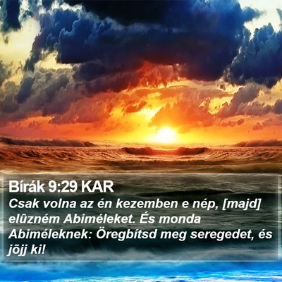 Bírák 9:29 KAR Bible Verse Image