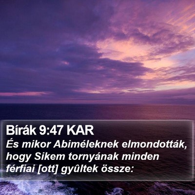 Bírák 9:47 KAR Bible Verse Image