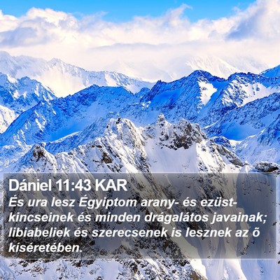 Dániel 11:43 KAR Bible Verse Image
