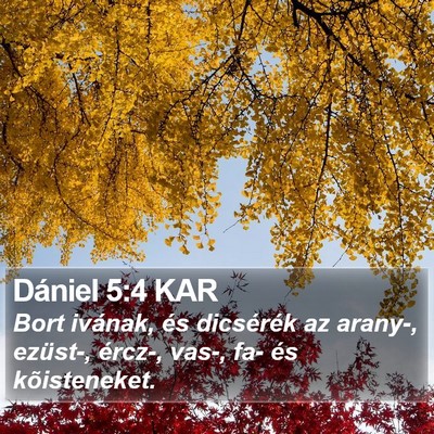 Dániel 5:4 KAR Bible Verse Image