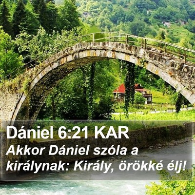 Dániel 6:21 KAR Bible Verse Image