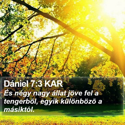 Dániel 7:3 KAR Bible Verse Image