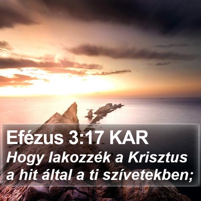 Efézus 3:17 KAR Bible Verse Image