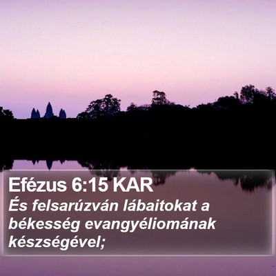 Efézus 6:15 KAR Bible Verse Image