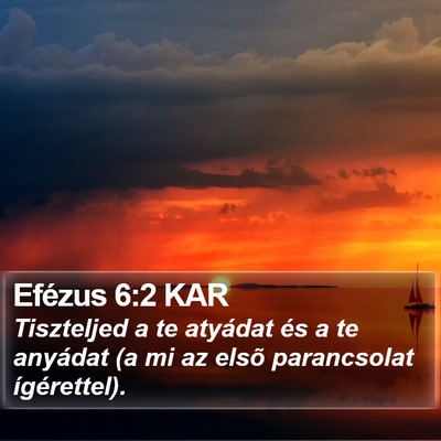 Efézus 6:2 KAR Bible Verse Image