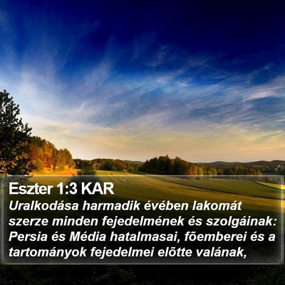 Eszter 1:3 KAR Bible Verse Image