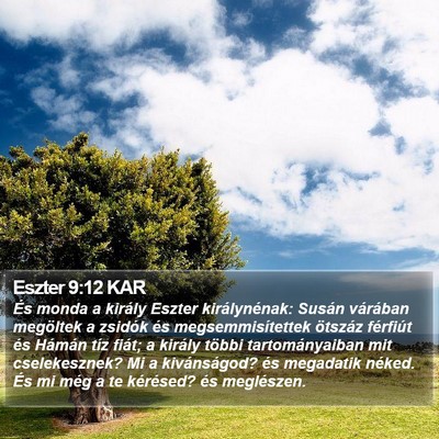 Eszter 9:12 KAR Bible Verse Image