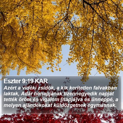 Eszter 9:19 KAR Bible Verse Image