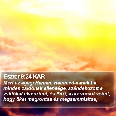 Eszter 9:24 KAR Bible Verse Image