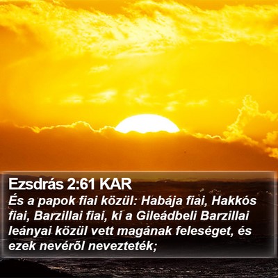 Ezsdrás 2:61 KAR Bible Verse Image