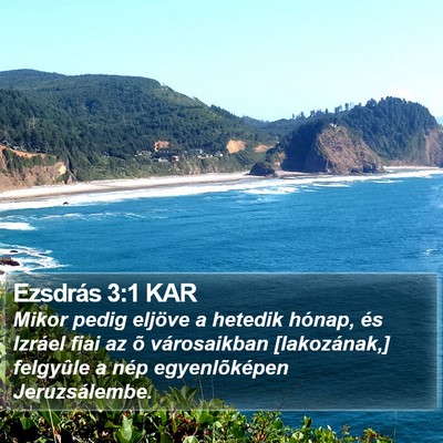 Ezsdrás 3:1 KAR Bible Verse Image