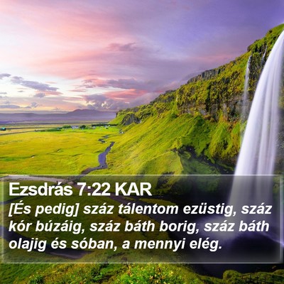 Ezsdrás 7:22 KAR Bible Verse Image