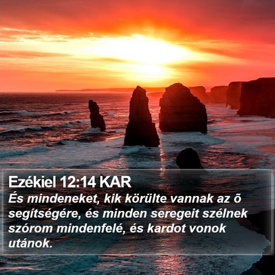 Ezékiel 12:14 KAR Bible Verse Image
