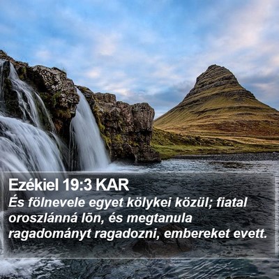Ezékiel 19:3 KAR Bible Verse Image