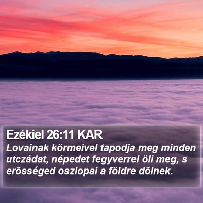 Ezékiel 26:11 KAR Bible Verse Image