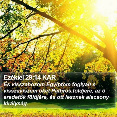 Ezékiel 29:14 KAR Bible Verse Image