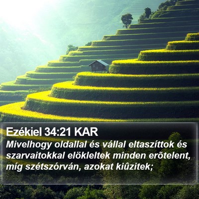 Ezékiel 34:21 KAR Bible Verse Image