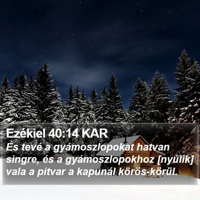 Ezékiel 40:14 KAR Bible Verse Image