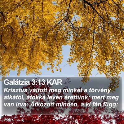 Galátzia 3:13 KAR Bible Verse Image