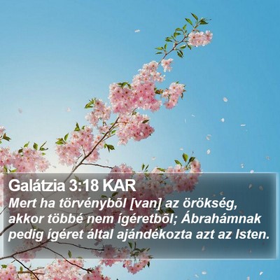Galátzia 3:18 KAR Bible Verse Image