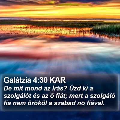 Galátzia 4:30 KAR Bible Verse Image