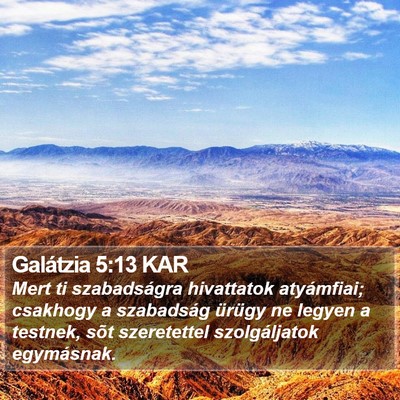 Galátzia 5:13 KAR Bible Verse Image