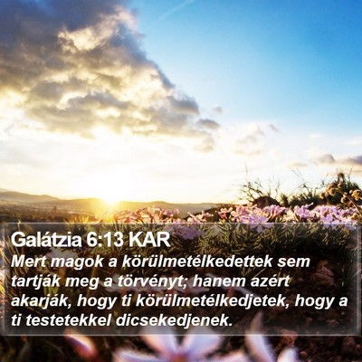 Galátzia 6:13 KAR Bible Verse Image