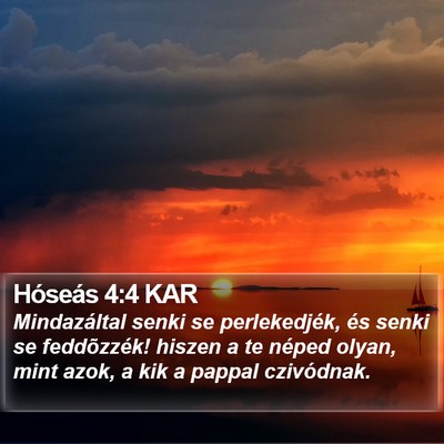 Hóseás 4:4 KAR Bible Verse Image