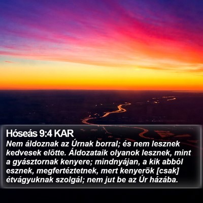 Hóseás 9:4 KAR Bible Verse Image