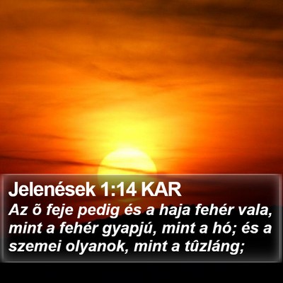 Jelenések 1:14 KAR Bible Verse Image