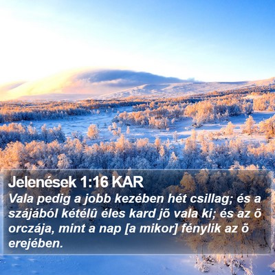 Jelenések 1:16 KAR Bible Verse Image