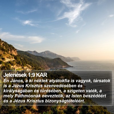 Jelenések 1:9 KAR Bible Verse Image