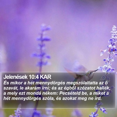 Jelenések 10:4 KAR Bible Verse Image