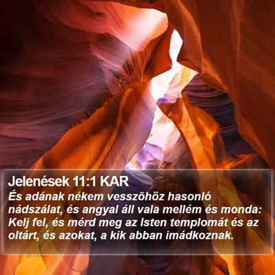 Jelenések 11:1 KAR Bible Verse Image
