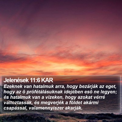 Jelenések 11:6 KAR Bible Verse Image