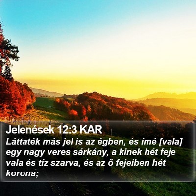 Jelenések 12:3 KAR Bible Verse Image