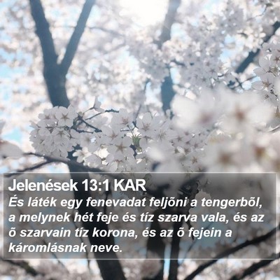 Jelenések 13:1 KAR Bible Verse Image