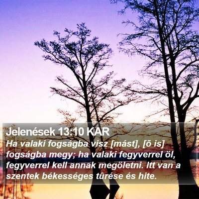 Jelenések 13:10 KAR Bible Verse Image