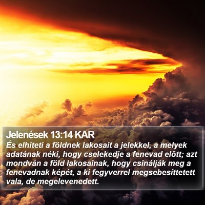 Jelenések 13:14 KAR Bible Verse Image