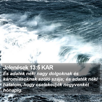 Jelenések 13:5 KAR Bible Verse Image
