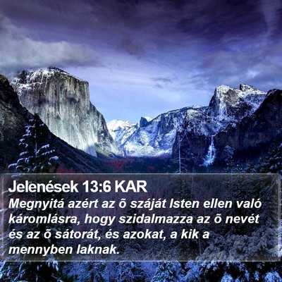Jelenések 13:6 KAR Bible Verse Image