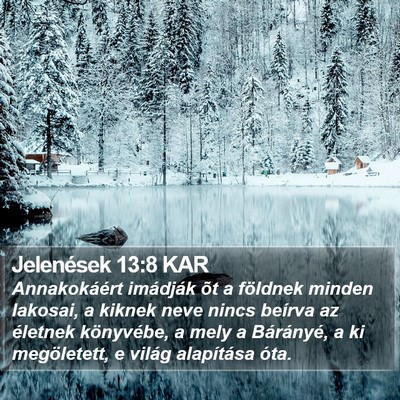 Jelenések 13:8 KAR Bible Verse Image
