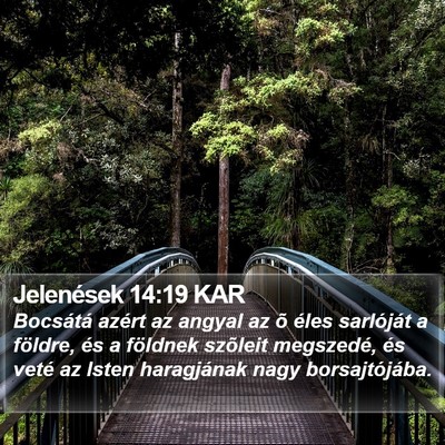 Jelenések 14:19 KAR Bible Verse Image