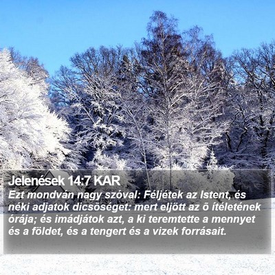 Jelenések 14:7 KAR Bible Verse Image